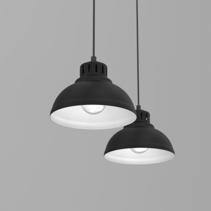 Lámpara colgante SVEN 2xE27/15W/230V negro