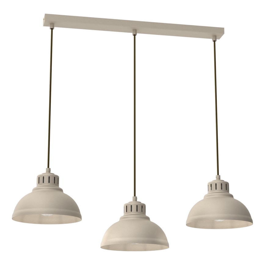 Lámpara colgante SVEN 3xE27/15W/230V beige