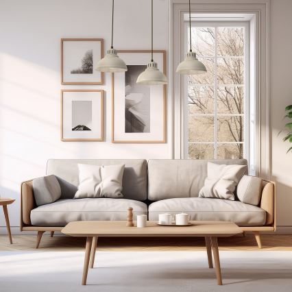 Lámpara colgante SVEN 3xE27/15W/230V beige