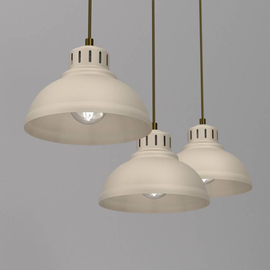 Lámpara colgante SVEN 3xE27/15W/230V beige
