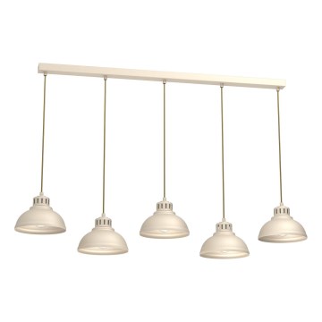 Lámpara colgante SVEN 5xE27/15W/230V beige