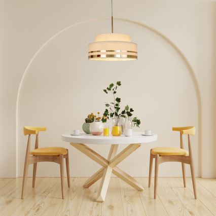 Lámpara colgante TAMI 1xE27/60W/230V beige/dorado