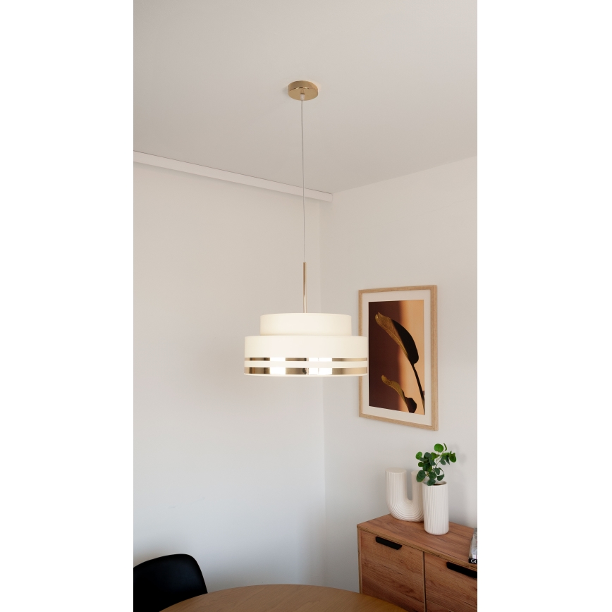Lámpara colgante TAMI 1xE27/60W/230V beige/dorado