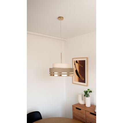 Lámpara colgante TAMI 1xE27/60W/230V beige/marrón/dorado