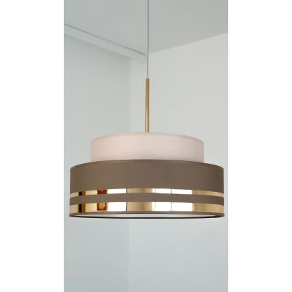 Lámpara colgante TAMI 1xE27/60W/230V beige/marrón/dorado