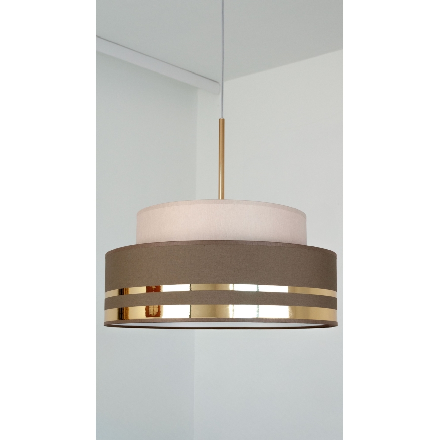 Lámpara colgante TAMI 1xE27/60W/230V beige/marrón/dorado