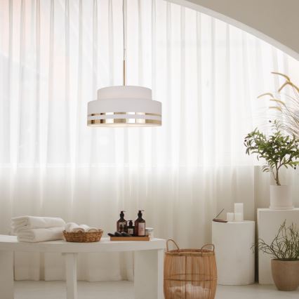Lámpara colgante TAMI 1xE27/60W/230V color crema/dorado