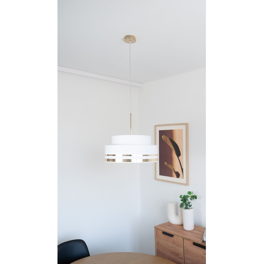 Lámpara colgante TAMI 1xE27/60W/230V color crema/dorado