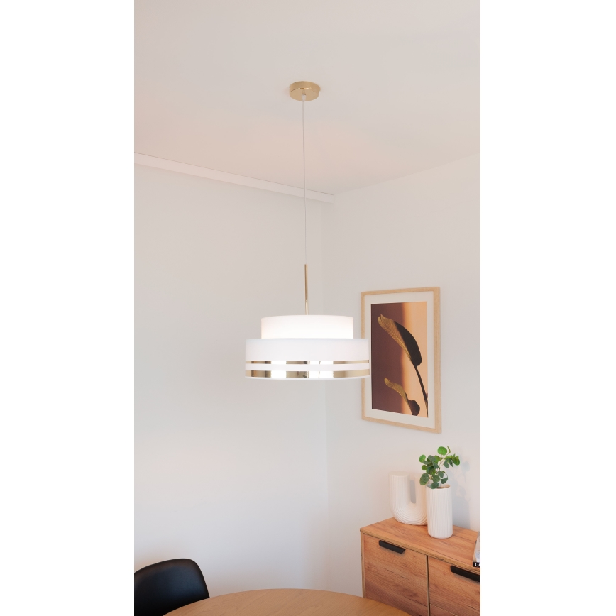 Lámpara colgante TAMI 1xE27/60W/230V color crema/dorado