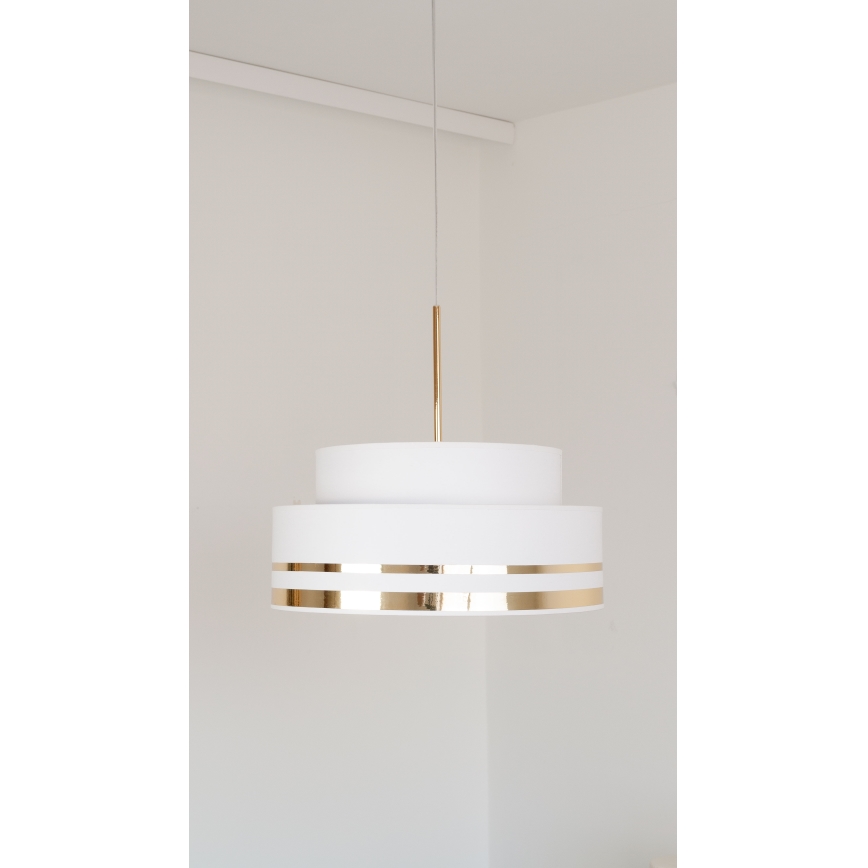 Lámpara colgante TAMI 1xE27/60W/230V color crema/dorado