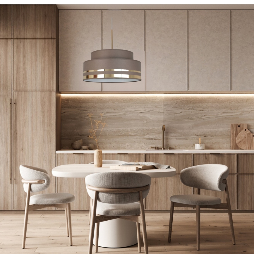 Lámpara colgante TAMI 1xE27/60W/230V marrón/dorado