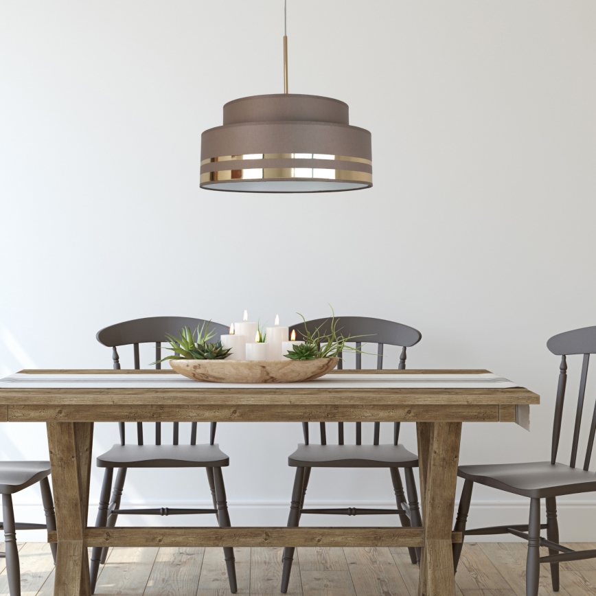 Lámpara colgante TAMI 1xE27/60W/230V marrón/dorado