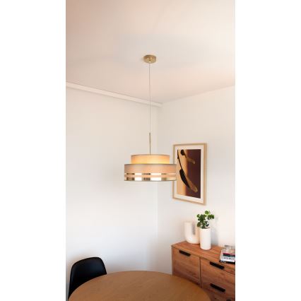 Lámpara colgante TAMI 1xE27/60W/230V marrón/dorado