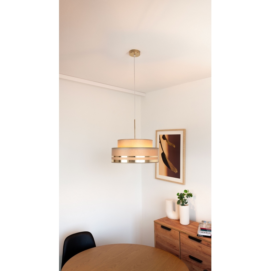 Lámpara colgante TAMI 1xE27/60W/230V marrón/dorado
