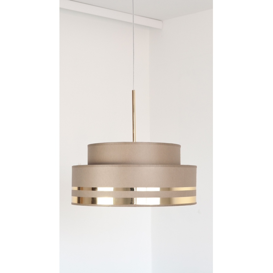 Lámpara colgante TAMI 1xE27/60W/230V marrón/dorado