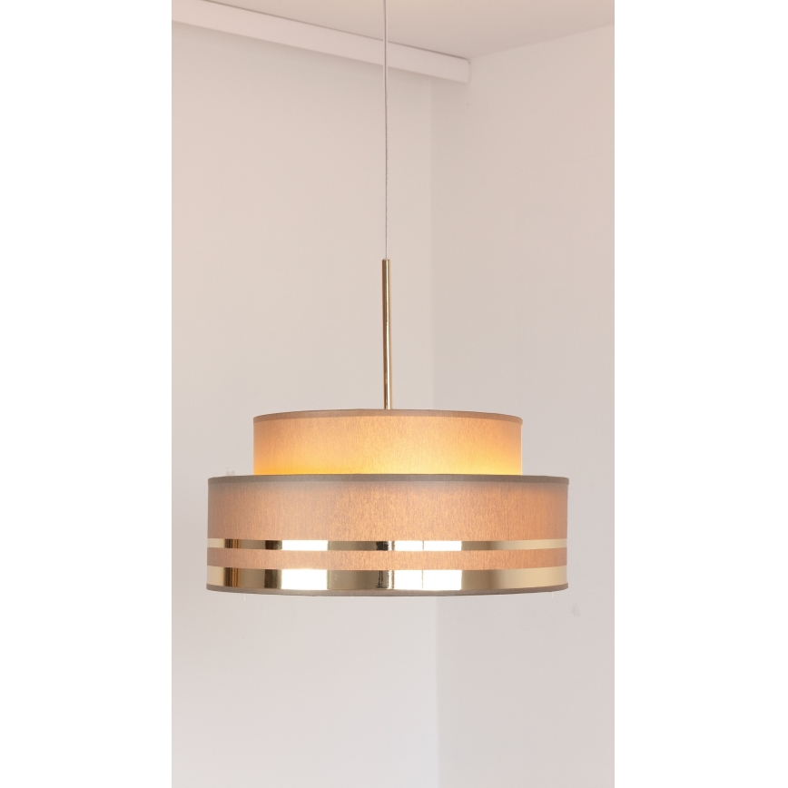 Lámpara colgante TAMI 1xE27/60W/230V marrón/dorado