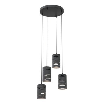 Lámpara colgante TANK 4xE27/15W/230V negro