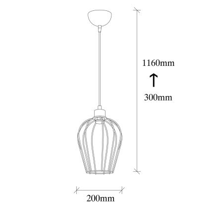 Lámpara colgante TEL 1xE27/40W/230V