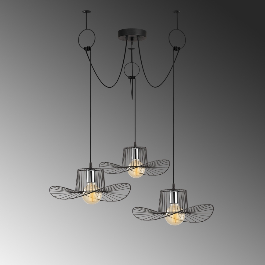 Lámpara colgante TEL 3xE27/40W/230V araña