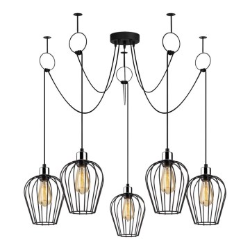 Lámpara colgante TEL 5xE27/40W/230V araña