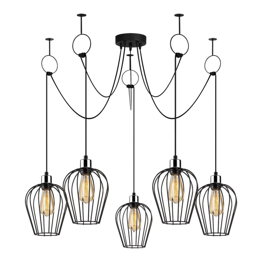 Lámpara colgante TEL 5xE27/40W/230V araña