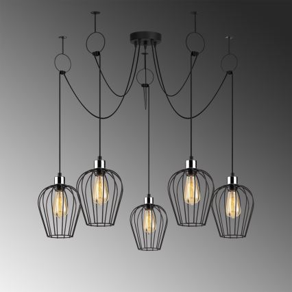 Lámpara colgante TEL 5xE27/40W/230V araña