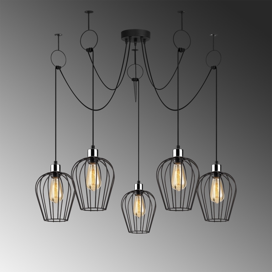 Lámpara colgante TEL 5xE27/40W/230V araña