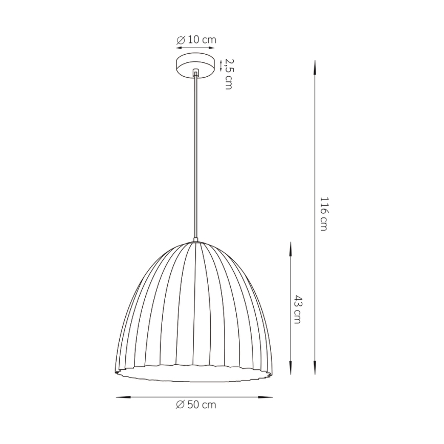 Lámpara colgante TELMA 1xE27/60W/230V diá. 50 cm marrón/dorado