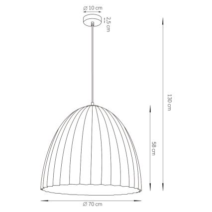 Lámpara colgante TELMA 1xE27/60W/230V diá. 70 cm marrón/dorado