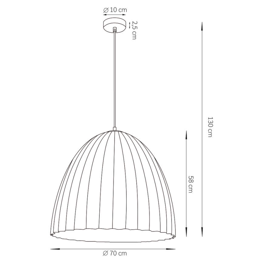 Lámpara colgante TELMA 1xE27/60W/230V diá. 70 cm marrón/dorado