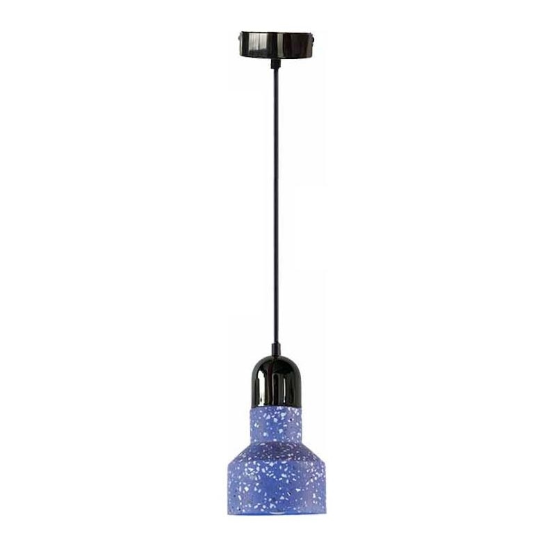 Lámpara colgante TERRAZZO 1xE27/60W/230V diá. 12 cm azul