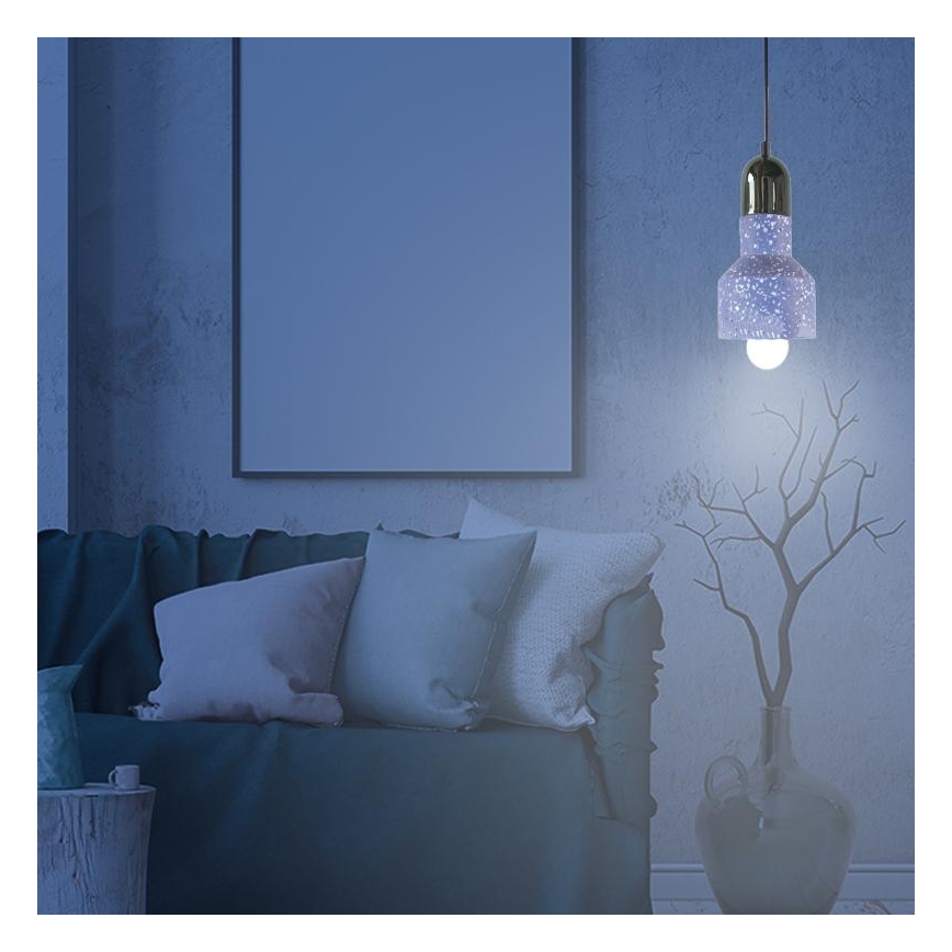 Lámpara colgante TERRAZZO 1xE27/60W/230V diá. 12 cm azul