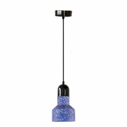 Lámpara colgante TERRAZZO 1xE27/60W/230V diá. 12 cm azul