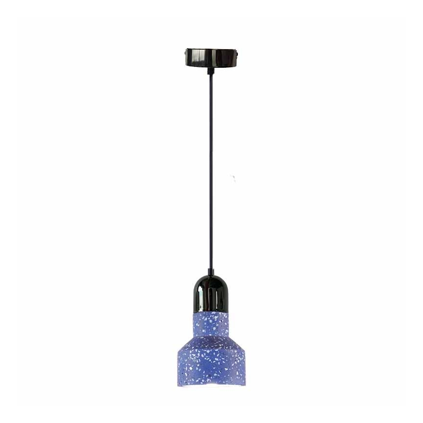 Lámpara colgante TERRAZZO 1xE27/60W/230V diá. 12 cm azul