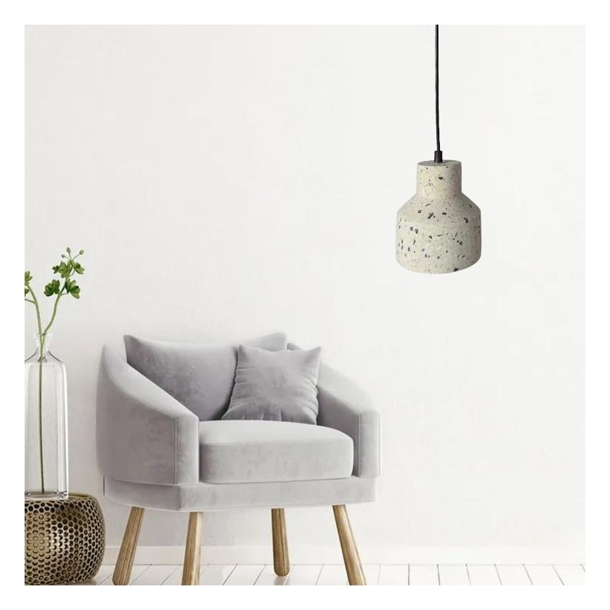 Lámpara colgante TERRAZZO 1xE27/60W/230V diá. 12 cm color crema
