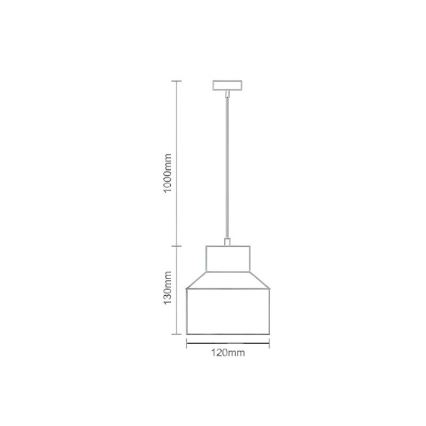 Lámpara colgante TERRAZZO 1xE27/60W/230V diá. 12 cm color crema