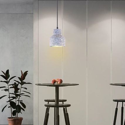 Lámpara colgante TERRAZZO 1xE27/60W/230V diá. 12 cm gris