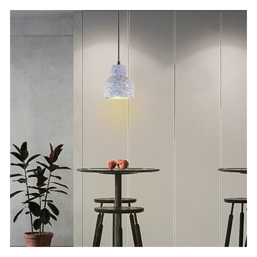 Lámpara colgante TERRAZZO 1xE27/60W/230V diá. 12 cm gris