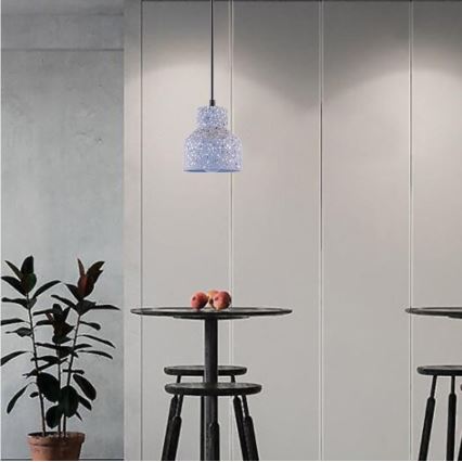 Lámpara colgante TERRAZZO 1xE27/60W/230V diá. 12 cm gris