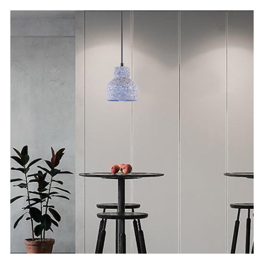 Lámpara colgante TERRAZZO 1xE27/60W/230V diá. 12 cm gris