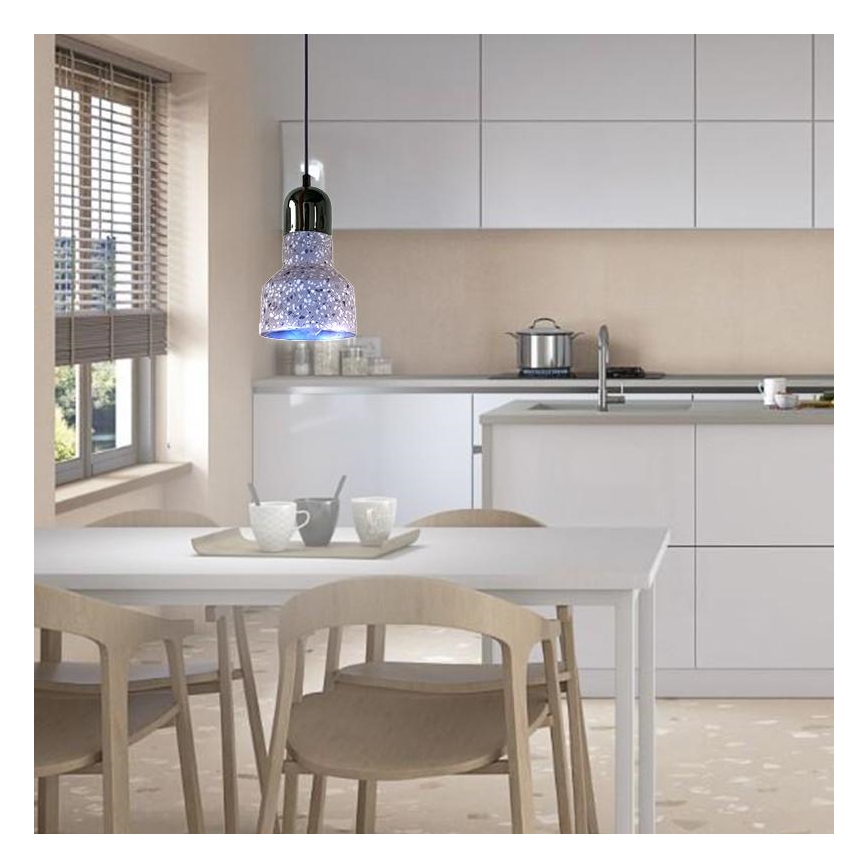 Lámpara colgante TERRAZZO 1xE27/60W/230V diá. 12 cm gris