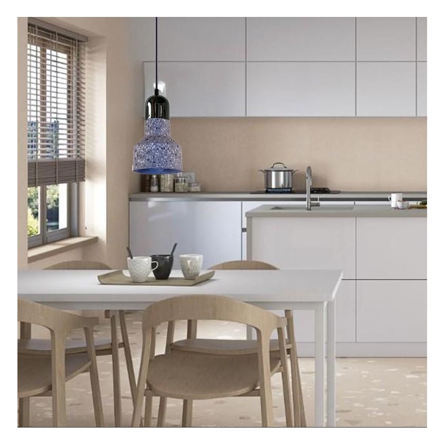 Lámpara colgante TERRAZZO 1xE27/60W/230V diá. 12 cm gris