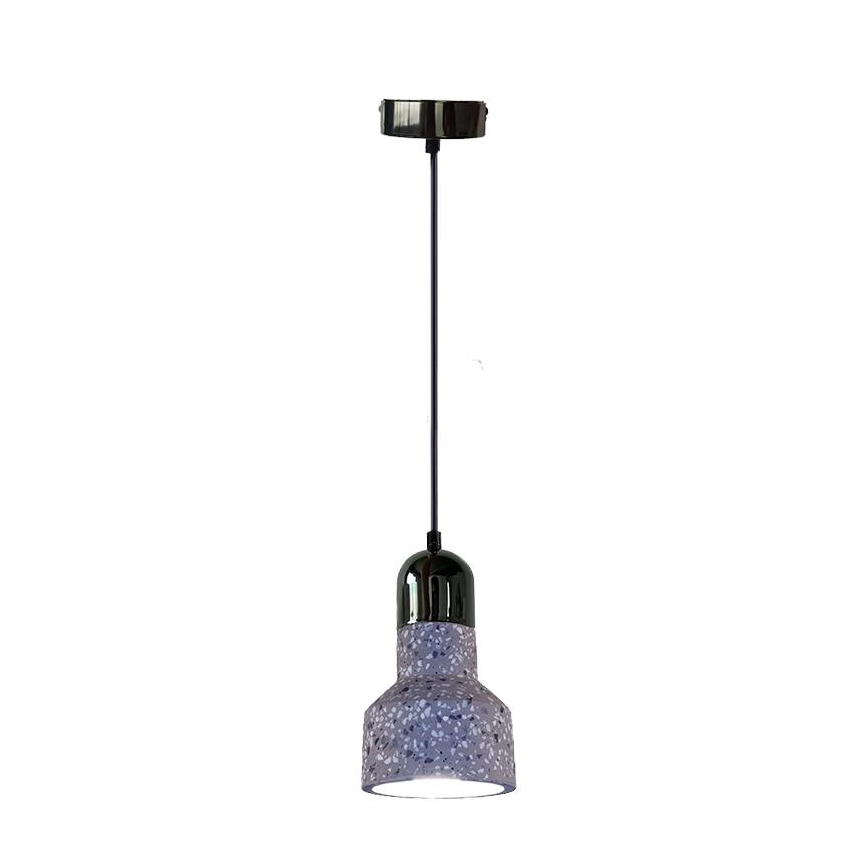 Lámpara colgante TERRAZZO 1xE27/60W/230V diá. 12 cm gris