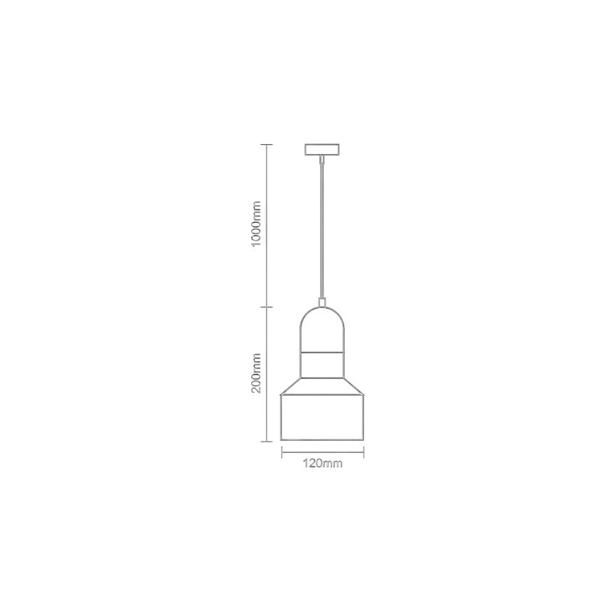 Lámpara colgante TERRAZZO 1xE27/60W/230V diá. 12 cm negro