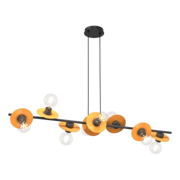 Lámpara colgante TOKEN 8xE27/15W/230V naranja