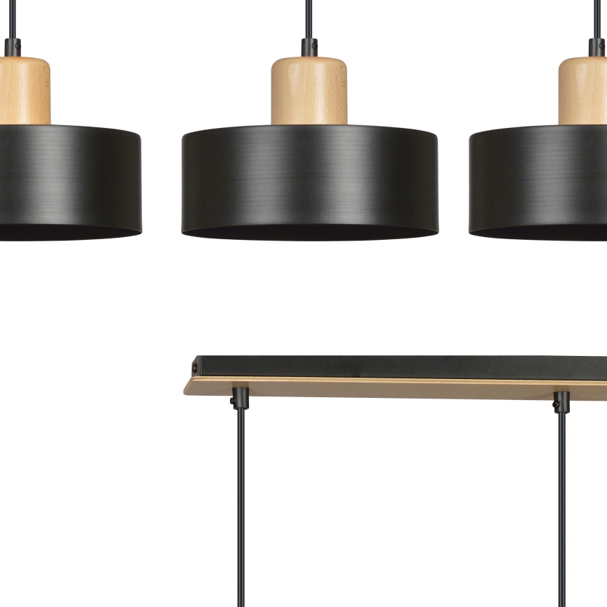 Lámpara colgante TORIN 3xE27/15W/230V negro