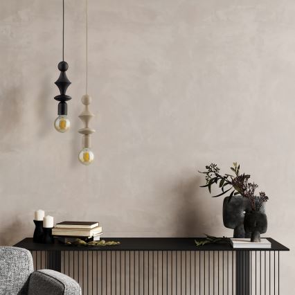 Lámpara colgante TOWER 1xE27/15W/230V beige