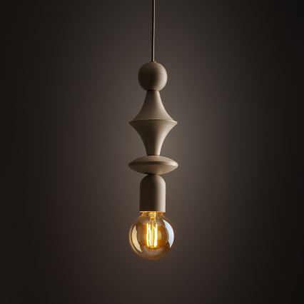 Lámpara colgante TOWER 1xE27/15W/230V beige