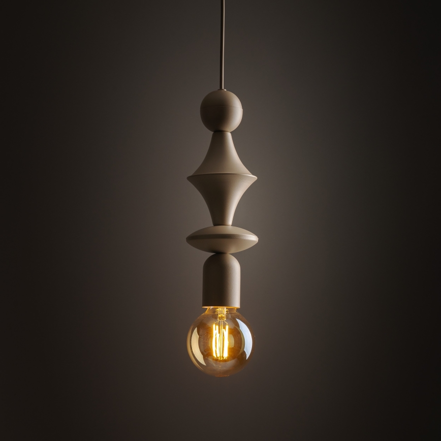 Lámpara colgante TOWER 1xE27/15W/230V beige