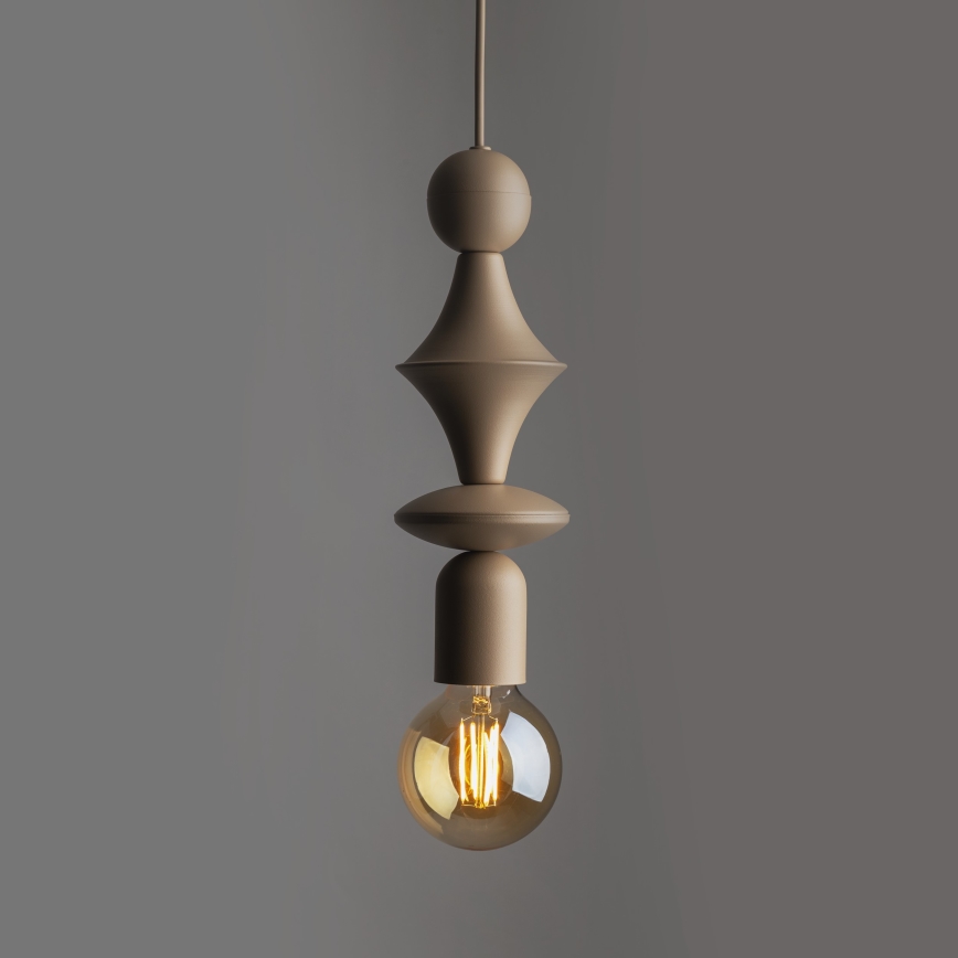 Lámpara colgante TOWER 1xE27/15W/230V beige